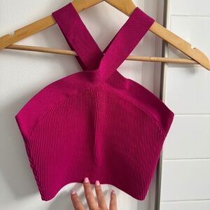 Sculpt Knit Criss Cross Cropped Tank Aritiza